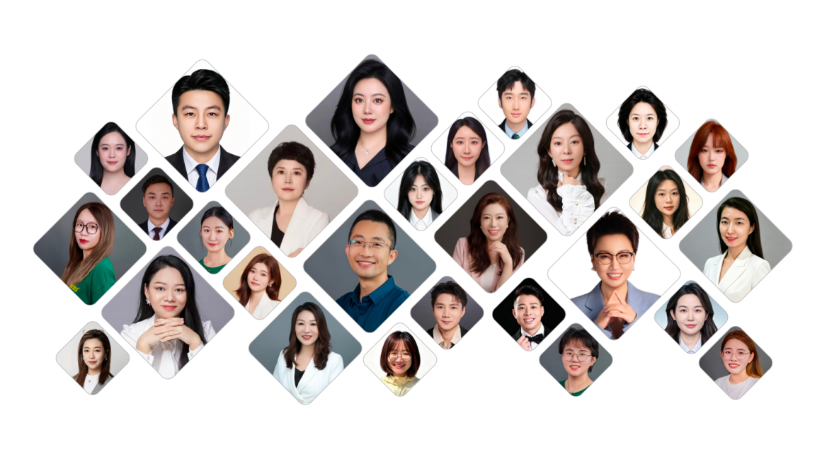 Professional team member collage
